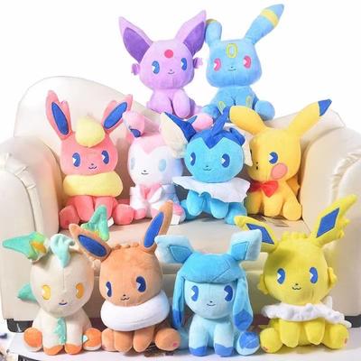 Jucărie de pluș Familie Eevee Pokemon Pikachu Flareon Vaporeon Espeon Umbreon Leafeon Sylveon Păpușă umplută Hobby-uri Cadou de Crăciun