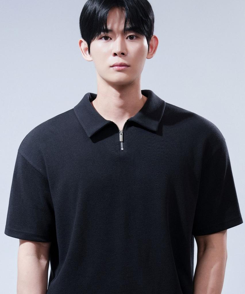 Dibala Patented Half-Zip Polo Shirt With Shoulder Pads, Short Sleeve Dibala Signature Suit