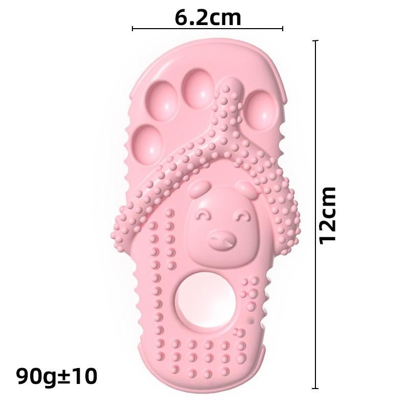 Durable Dog Chew Toy In Slipper Shape Teeth Cleaning Teething Relief - TPR Material Multiple Colors Available