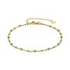 Bracelet - LUXENTER - Basor - Hypoallergenic Steel - 18 Carat Yellow Gold - Green Lacquered 23+6 Cm