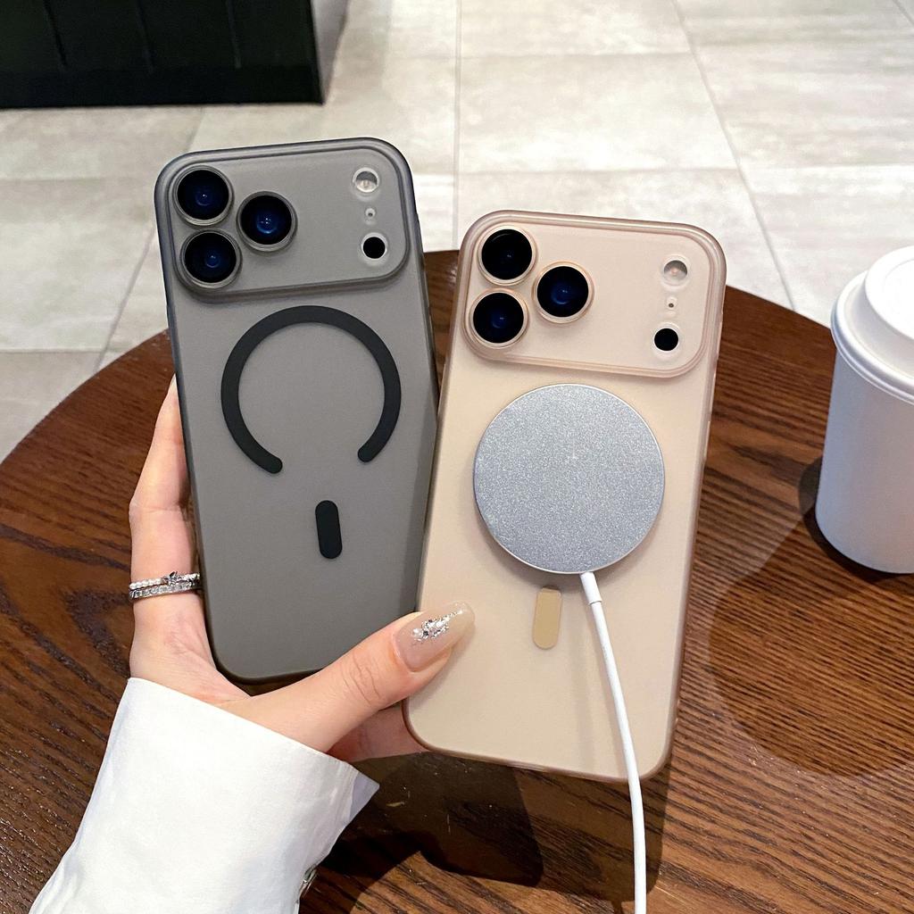 Magnetyczne Apple 16 ProMax Etui na obiektyw All Inclusive Odpowiednie dla iPhone 17 Matowe etui na telefon typu skóra Ice Mist