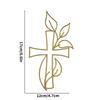 1Pc Gold Acrylic Mirror Iridescent Cake Topper For Wedding Birthday Christmas Party And More - Cross And Leaves