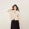 Womens Winter Knit Cardigan Sweater Round Neck Zipper Long Sleeve Short Fit Casual Style