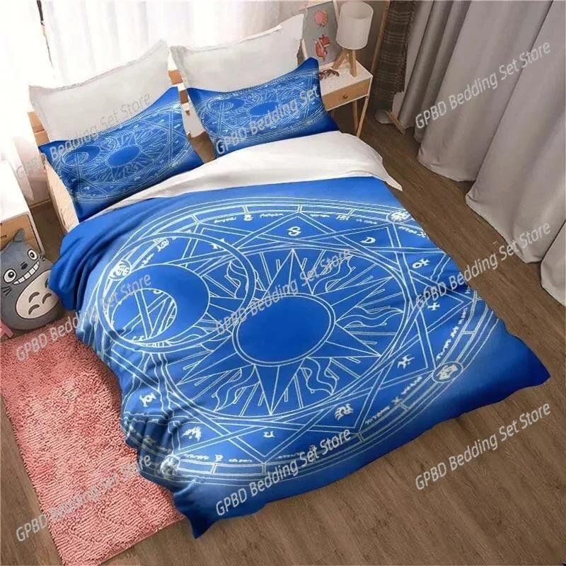 Comforter Anime Cardcaptor Sakura Bedding Set 3D Printed Suitable For Bedroom Kids Home Textile