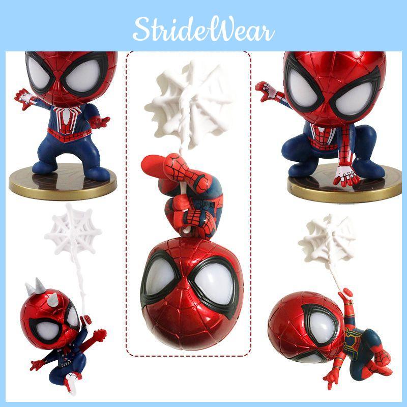 Version Q 5pcs Spiderman Toy Figure Shaking Head Car Gift Decoration