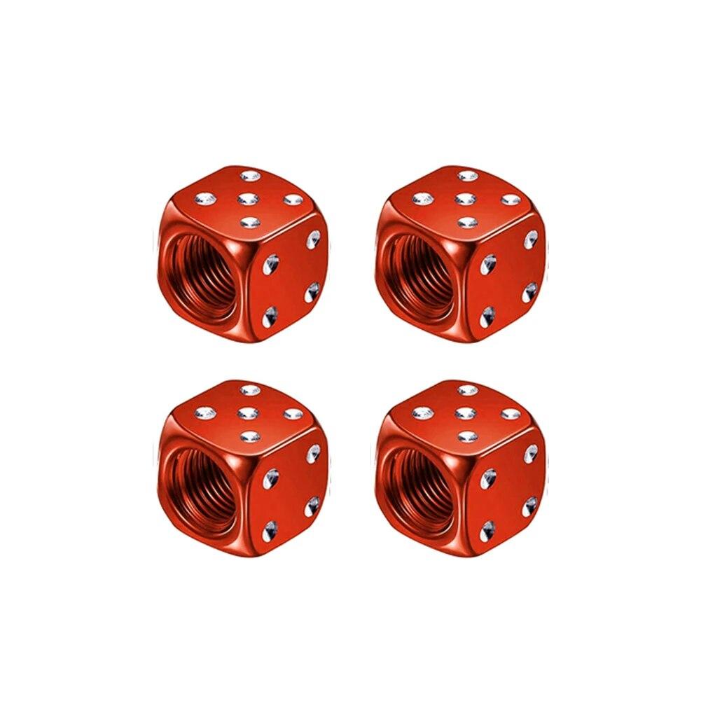 4X Dice Style Tire Valve Stem Caps Car Nipple Caps Stems Covers Tyre Air Valve Dustproof Wheel Cap For Cars Motorcycles Bicycle