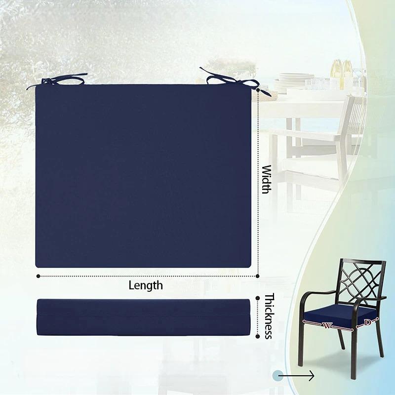 Outdoor Waterproof Cushion Cover, Garden Courtyard Sofa Rattan Chair Seat Pad Replacement, Anti-slip Lace-up Bench Cushion Cover