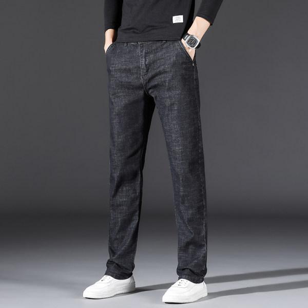 

Зимние мужские джинсы, прямые свободные эластичные повседневные брюки большого размера, мужские брюки 42