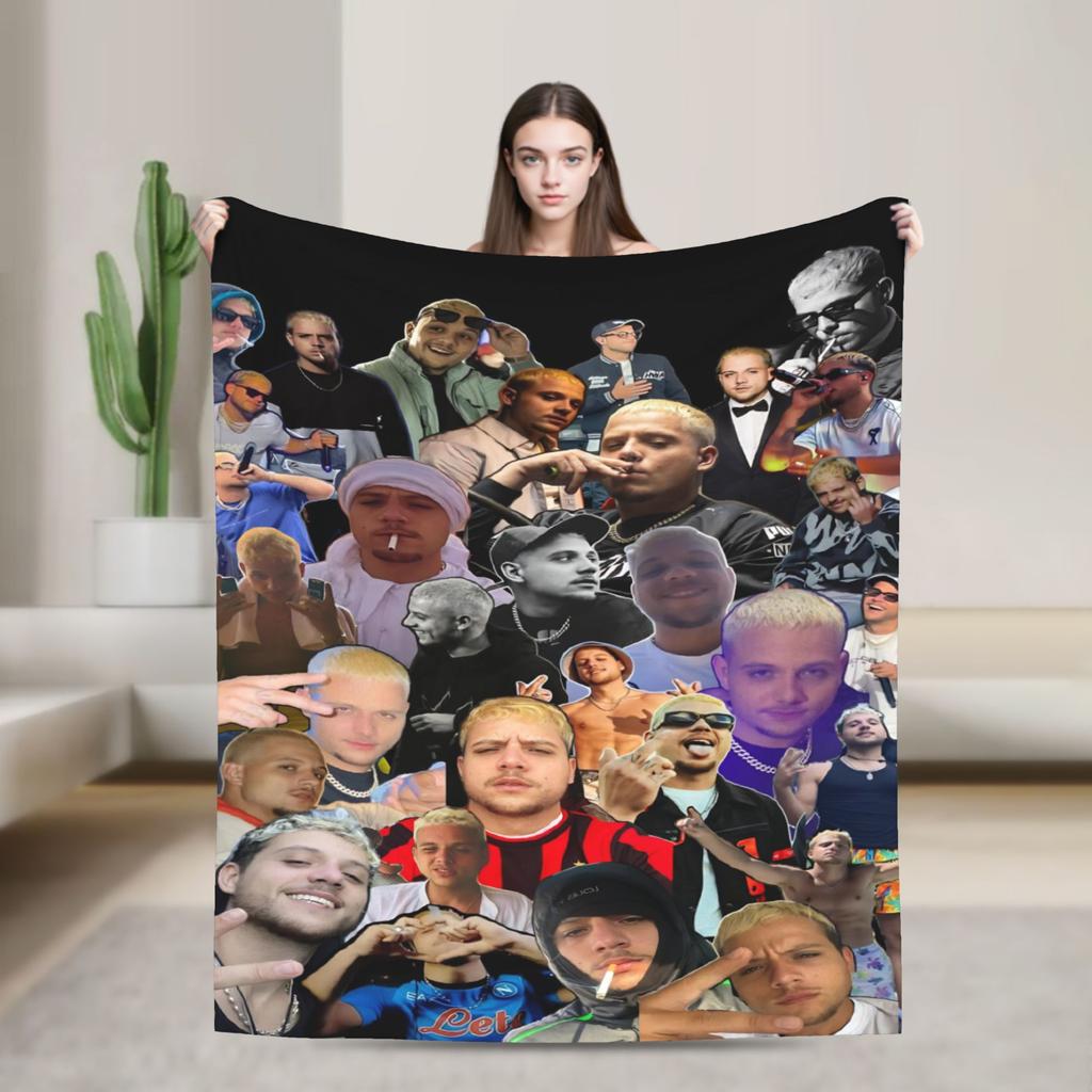 PLK French Rapper Photo Blankets Super Soft Funny Plush Throw Blanket For Home Decor Airplane Travel Flannel Bedspread Bed Cover