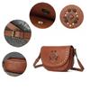 Genuine Leather Saddle Bag, Retro Riveted Handcrafted Gemstone Crossbody Bag, Single-shoulder Women's Bag