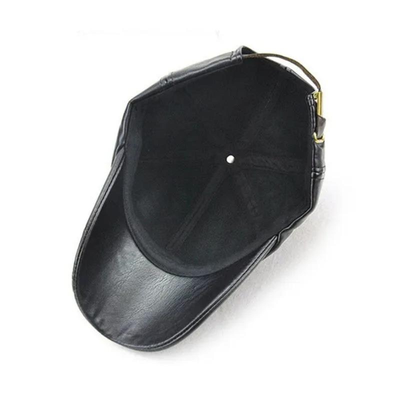 1PC Autumn Winter Men and Women's PU Leather Baseball Cap Waterproof Windproof Hat Stamping Logo Outdoor Sports Gorras Baseball Casquette