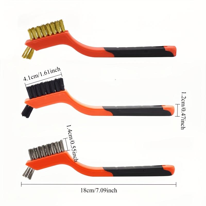 3-piece Stainless Steel Brush Set, Brass Cleaning Brush, Polishing and Rust Removal Brush, Metal Filament and Burr Removal Tools for Home Use