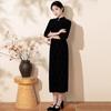 Black national style new Chinese long-sleeved improved cheongsam new women's high-end sense retro slim spring and autumn clothing