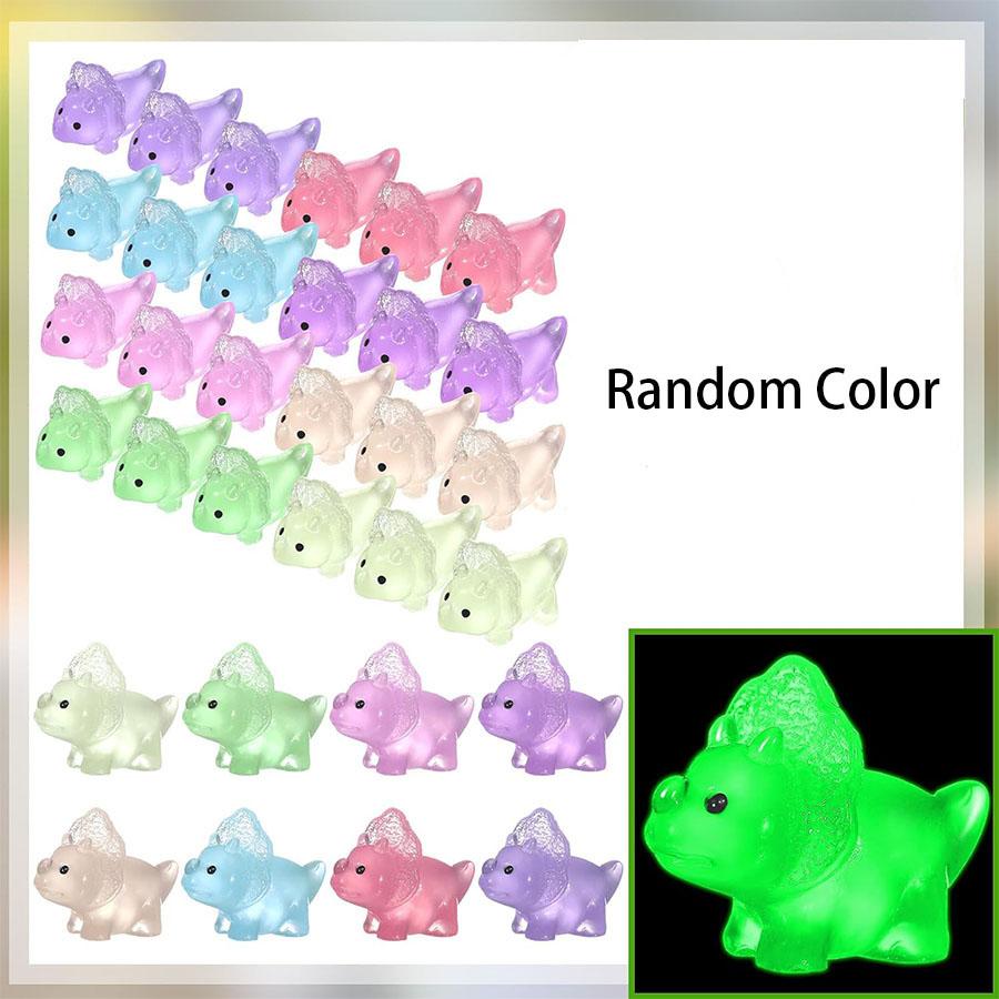 10 / 20pcs Luminous Mini Resin Dinosaur Glow in The Dark Tiny Triceratops Animal Figures Ideal for DO-IT-YOURSELF Fairy Garden Glass Container