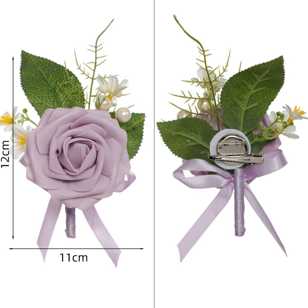 Elegant Artificial Rose Boutonniere Corsage with Delicate Craftsmanship Floral Brooch for Formal Gatherings Party
