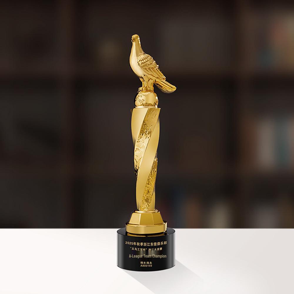 Custom Resin & Metal Pigeon Trophy - Homing Pigeon Race Award for Talent Sports Competitions