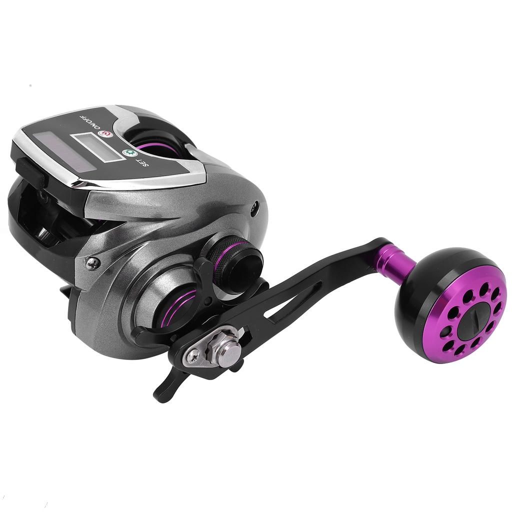 Solar Digital Display Fishing Reel Casting Wheel Rechargeable Single Rocker Sea FishingLeft Hand Wheel