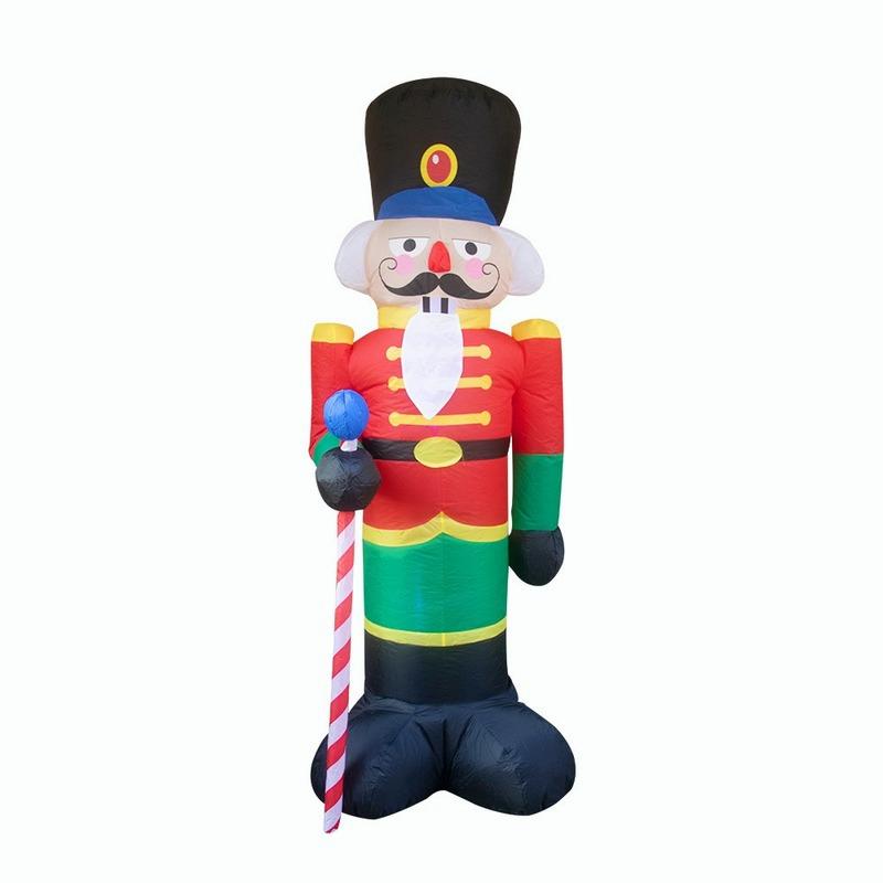 2.4m Inflatable Christmas Santa Claus LED Light Nutcracker Xmas Decoration