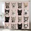 Cute Cat Shower Curtain for Bathroom Decor, Funny Bathroom Curtain , Cat Cute Cartoon Waterproof Fabric Home Curtain With Hooks