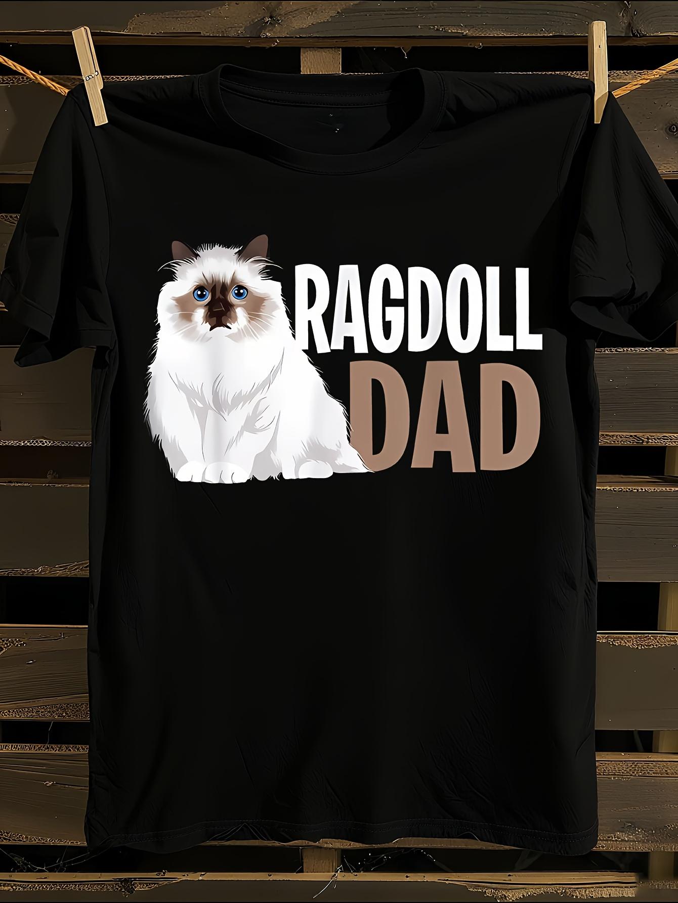 Funny Ragdoll Cat Dad Graphic T-shirt XL