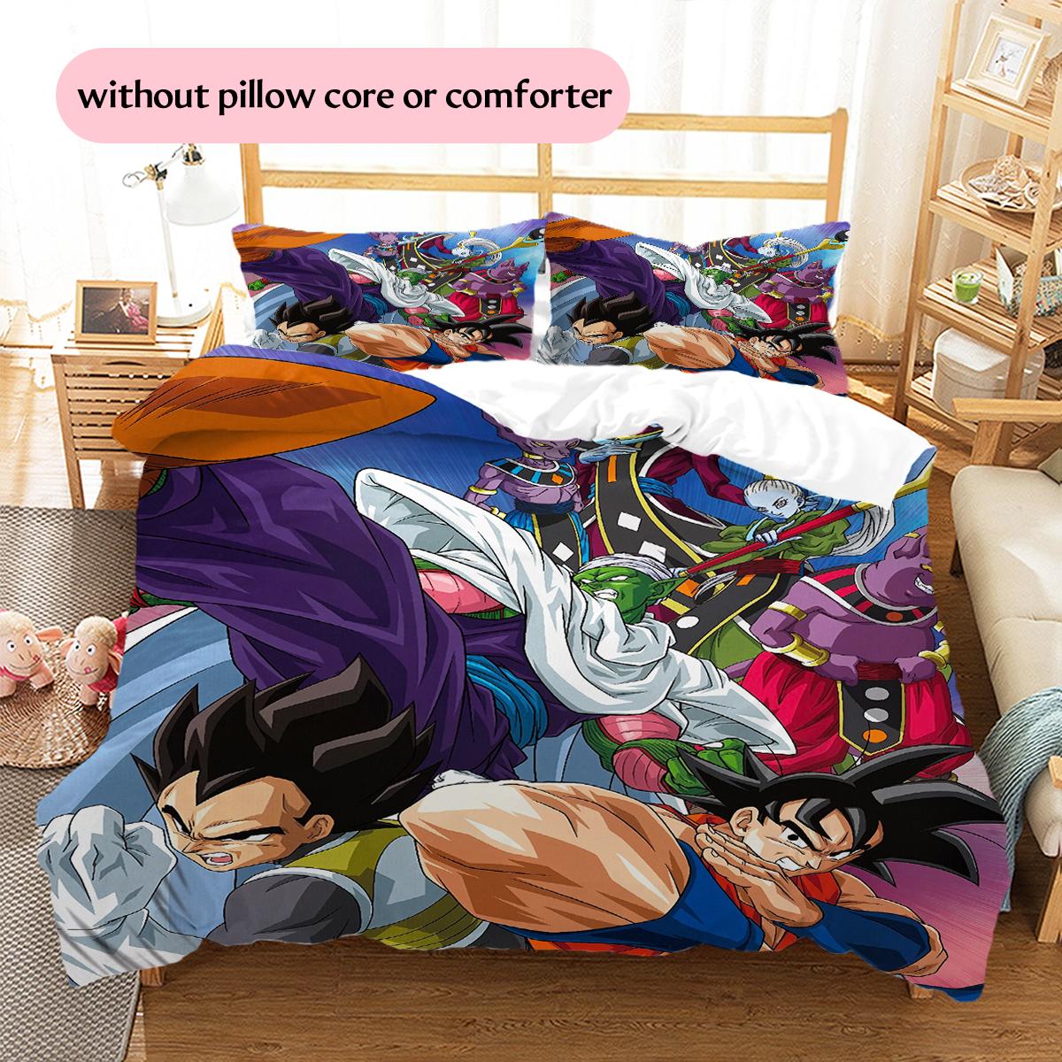 

Постельное белье с рисунком персонажей Dragon Ball, Домашний декор, Подарок на день рождения (1 пододеяльник + 2 наволочки, без наполнителя) 135x200cm