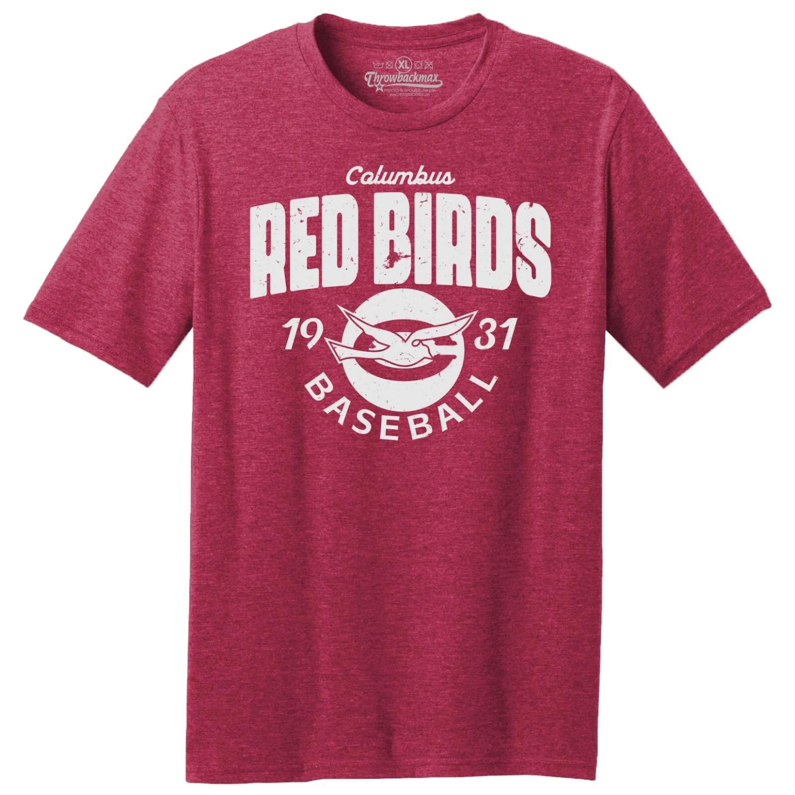 Columbus Red Birds 1931 Baseball TRI-BLEND Tee Shirt - Blue Jackets 4XL