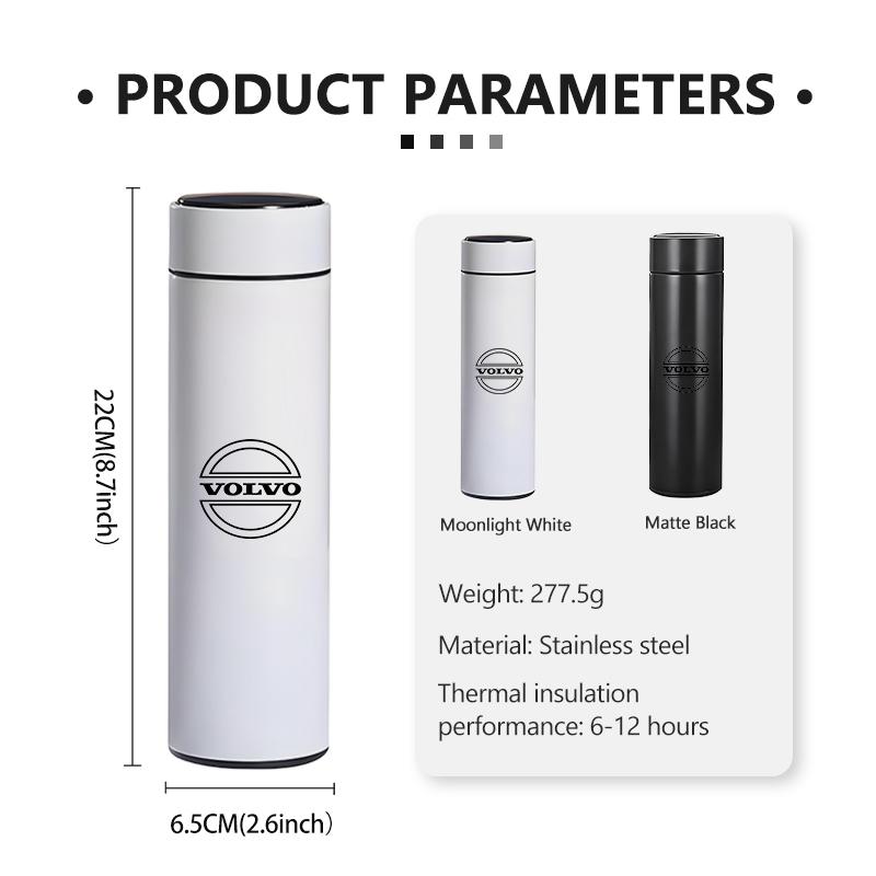 Auto Travel Vacuum Flask Stainless Steel Car Cup Holder Thermos For Volvo S60 S80 S90 C30 XC40 XC60 XC70 XC90 V40 V60 V90 T6