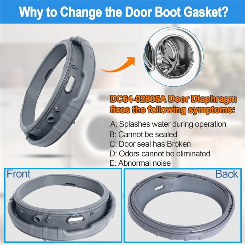 ABGR-DC64-02805A Washer Door Boot Seal For Washer Replacement Parts Door Diaphragm WF393BTPARA/A2,WF395BTPASU/A2, Door Gasket