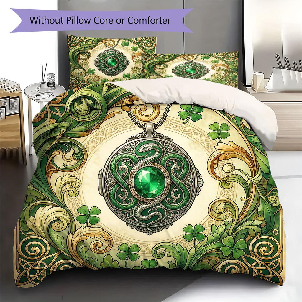 HarryPotter Pattern Bedding Quilt Set Quilt Cover Pillowcase Home Decoration Birthday Gift (1 * Duvet Cover + 2 * Pillowcase, Without Core)