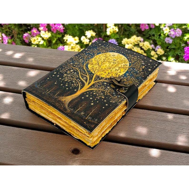Tree of Life Leather Journal | Handmade Spell Book Grimoire
