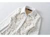 European Fashion Crochet Lace Lapel Bodysuit