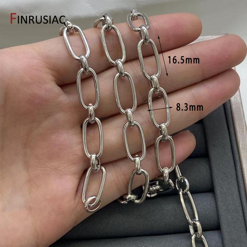 

Rhodium Plated Brass Big Oval Link Chain For Jewelry,Rolo Cable Chains For DIY Necklace Jewelry Making Findings Wholesale 1 meter