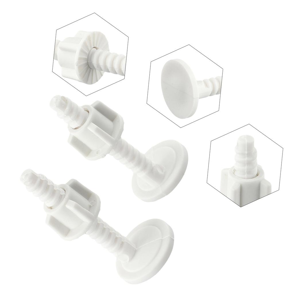 Bathroom Toilet Lid Screw White 2PCS Easy To Install Excellent Toughness 60*30mm Anti Aging High Quality Material
