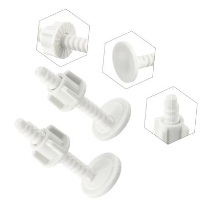 Bathroom Toilet Lid Screw White 2PCS Easy To Install Excellent Toughness 60*30mm Anti Aging High Quality Material