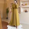 In-Stock 2024 Spring Muslim Fashion Loose Long Sleeve A-Line Swing Dress