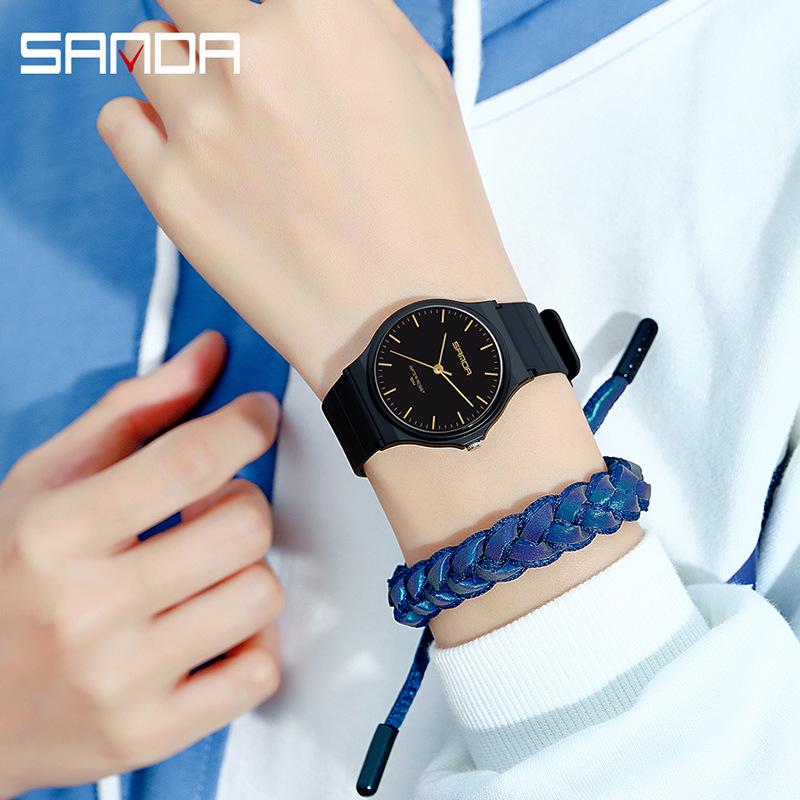 Sanda Fashionable Waterproof Quartz Watch for Students - Ideal for School, Parties, and Exams