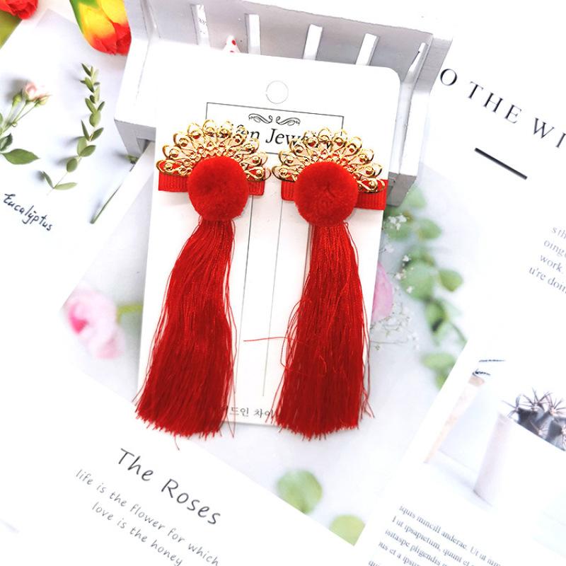 Antyczna zawieszka z frędzlami, spinka do włosów, akcesoria dziewczęce