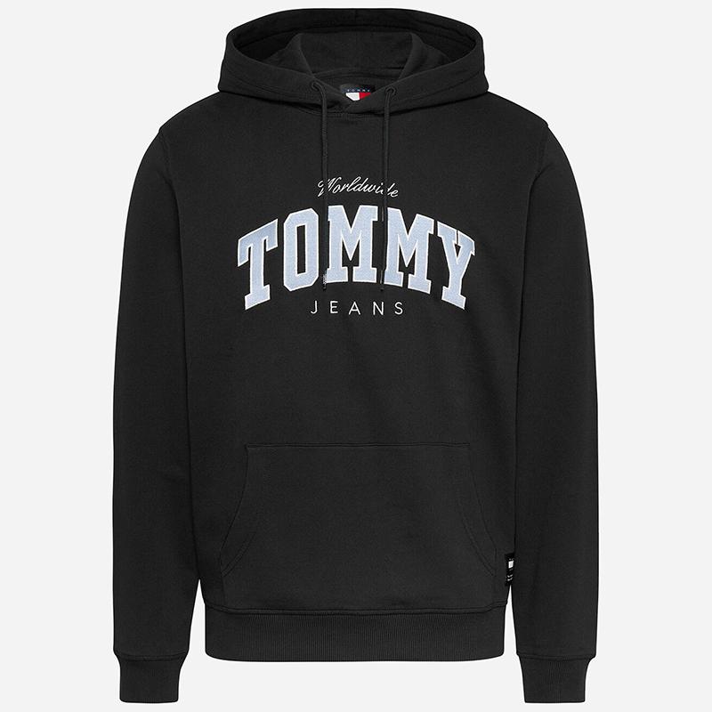 Tommy Jeans bluza męska czarna kangurka DM0DM18401-BDS XL