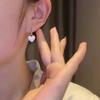 Simple Design White Enamel Heart Shaped Hoop Earrings For Women Elegant Sense Love Heart Gold Color Hoop Earring Jewelry
