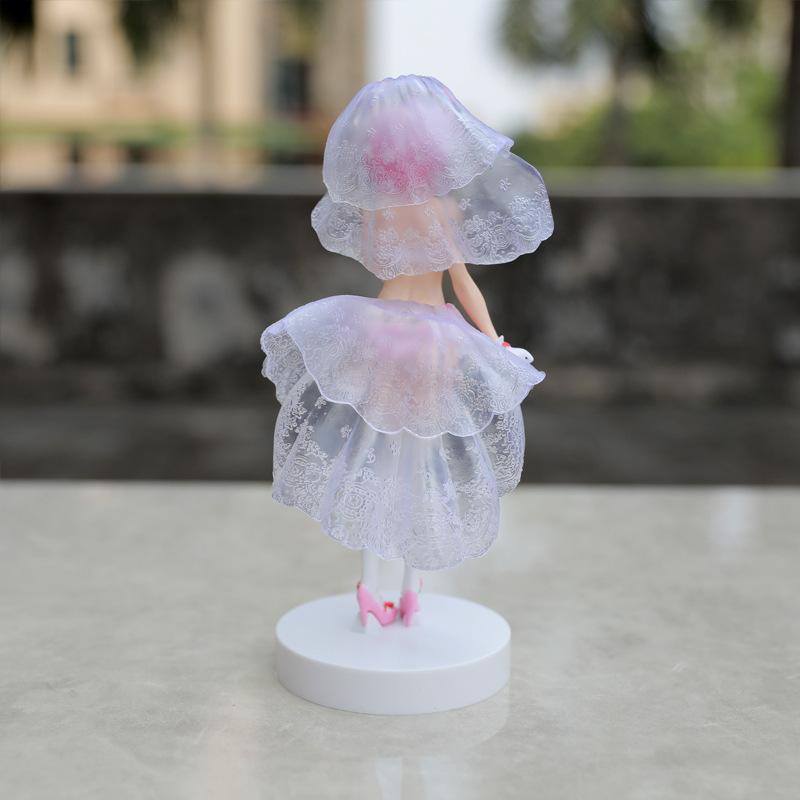 BANDAI 25CM Rem Anime Figure Re:Zero kara Hajimeru Isekai Seikatsu Kawaii Ram Crystal Wedding Dress Model PVC Doll Toys