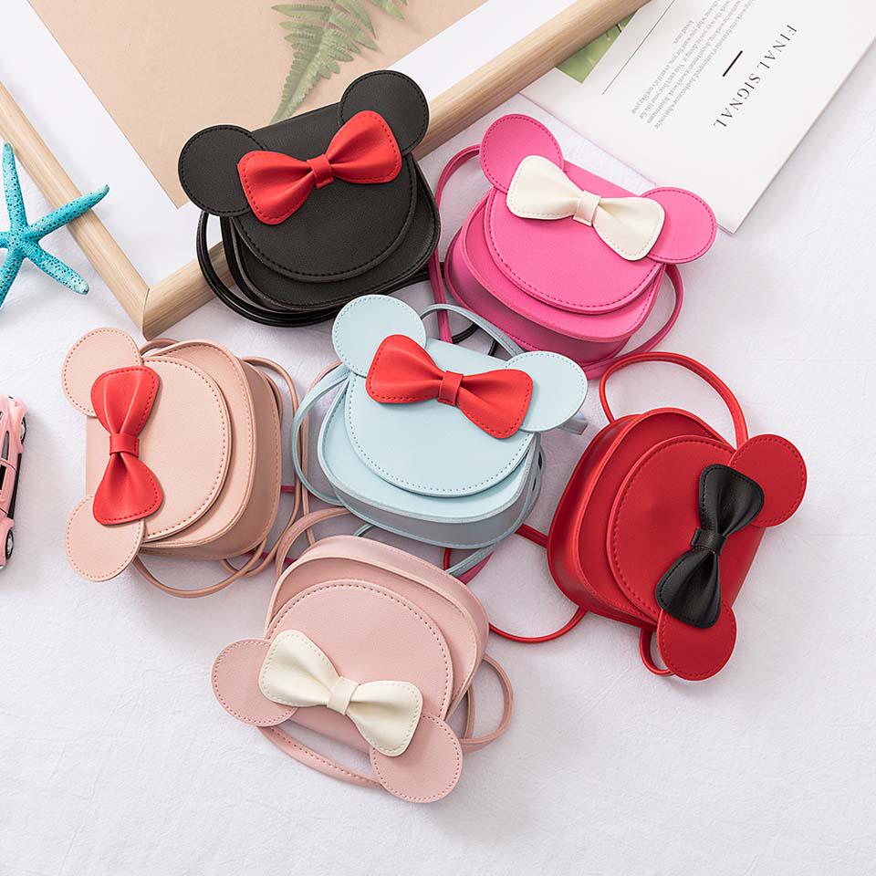 Girl Coin Purse Children Wallet Small Coin Box Bag Cute Mouse Bow Kid Money Bag Baby Rabbit Shoulder Bag Purse
