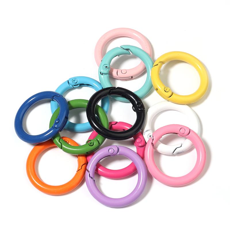 5/10pcs Anneaux O Colorés Attaches à Ressort Porte-clés Rond en Alliage Boucle à Ressort Ouvrable Crochet Pour Connecteur DIY Accessoires de Bijoux
