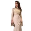2024 Summer Women's Solid Color Spliced Long Sleeve Dress