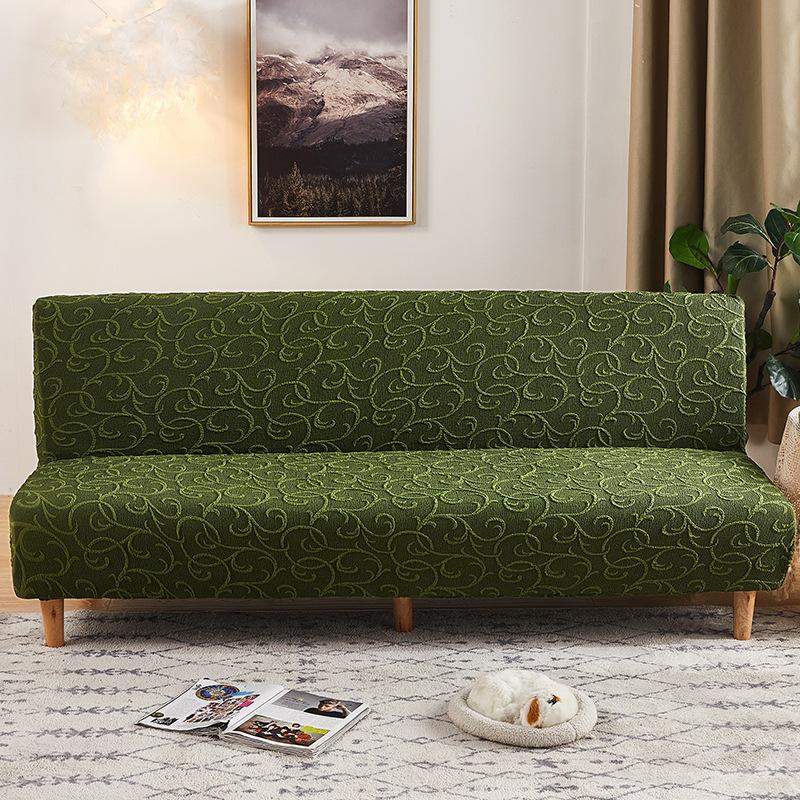 3D Embossed Jacquard Thick Sofa Cover Luxury Stretch Armless All-Cover Sofa Bed Dust Cover High-End Anti Scratch Couch Cover
