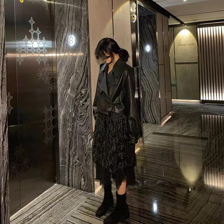 Cross-Border Retro Leather Jacket: Women's Trendy American Style