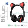 Casque stereo sans fil bluetooth avec oreilles de chat 7 couleurs de lumi ere led clignotantes compatible avec smartphones et t