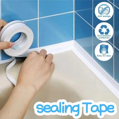 PVC Sealing Strip Tape for Bathroom Bath Toilet Kitchen Caulk Tape Self Adhesive Waterproof Wall Sticker Mold Proof Tapes 1 Roll