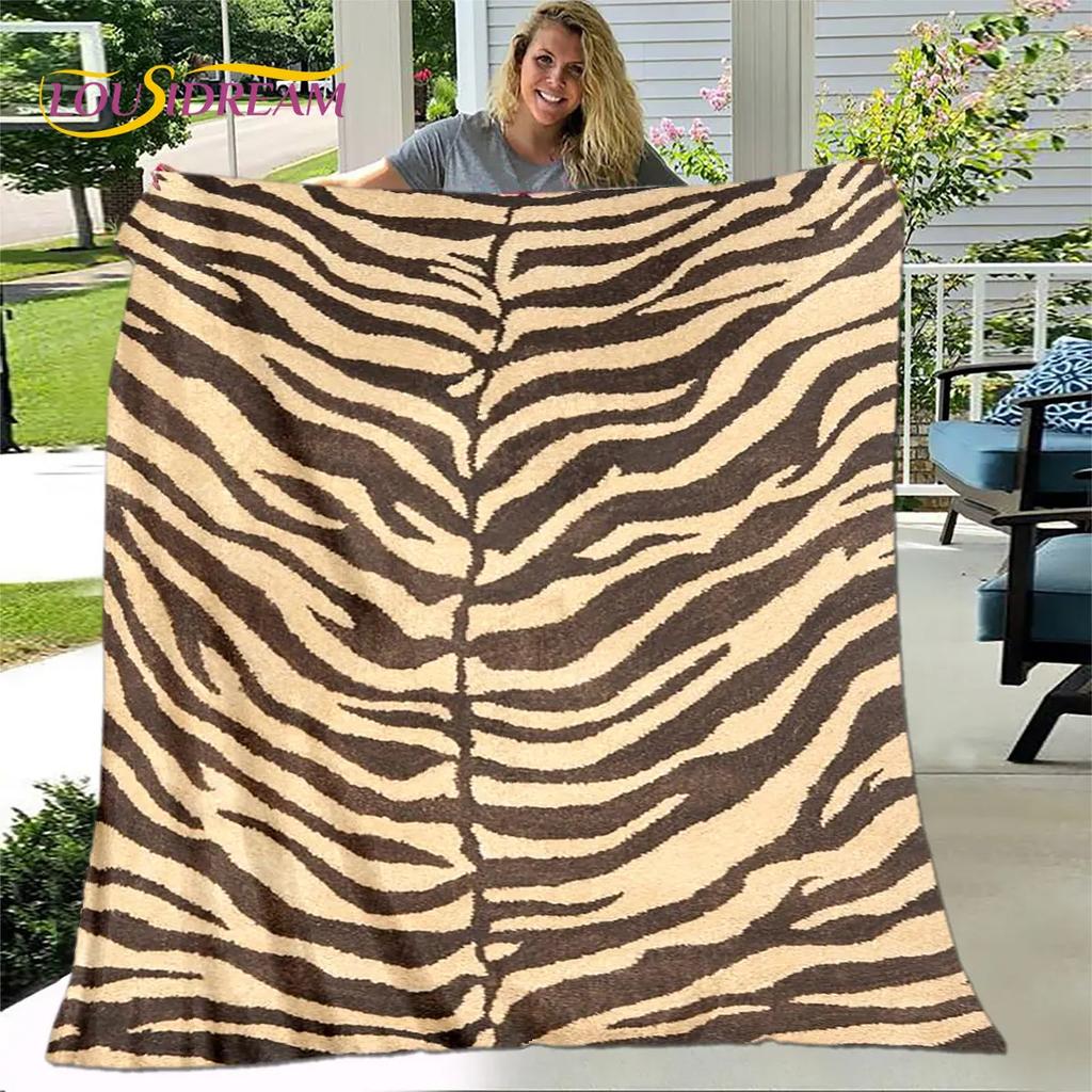 Tiger Print Pattern Beast Blanket,Flannel Blanket Throw Blanket,Child Warm Blanket for Home Living Room Bedroom Beds Sofa Picnic