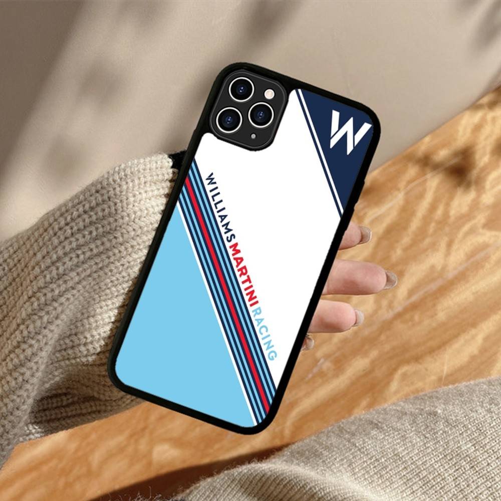 M-Martini Racing Horizontal Stripe PC+TPU Phone Case For IPhone 11 12 13 14 15 16 17 Plus Pro Max Cover