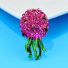 Rhinestone Pitaya Jellyfish Brooches For Women Fruit Pin Enamel Fashion Jewelry High Quality New Arrival